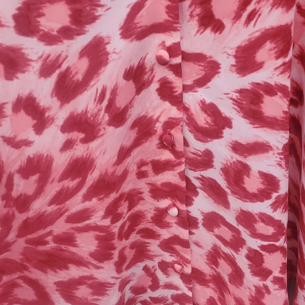 Kate Spade Panthera Red Animal Print Long Sleeve Dress